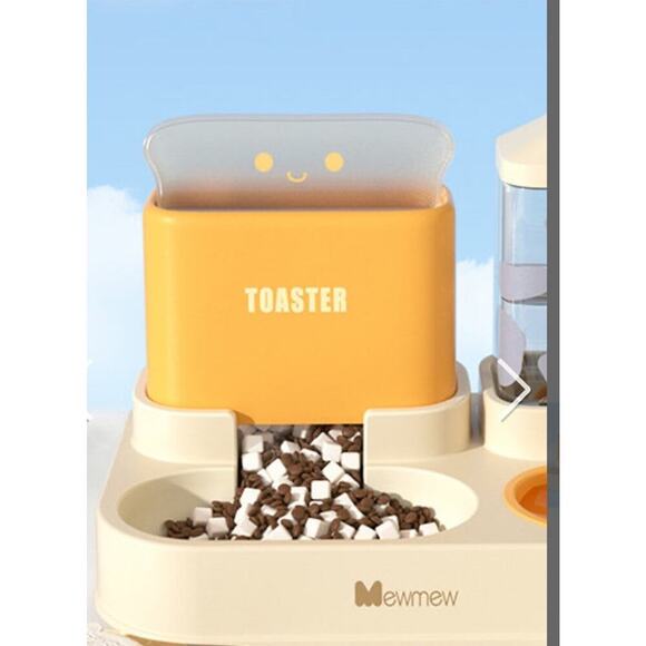 MewMew Milk & Bread Water Grain Double Bowl Cats Small Dogs Water Food Bowls - Picture 5 of 9